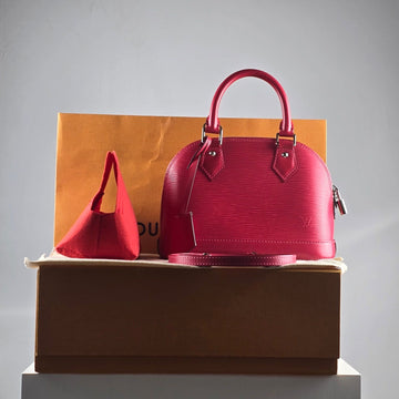 LOUIS VUITTON Alma BB Tote Bag Rot Crossbody Schultertasche M41160 92510116 [P]
