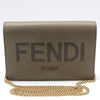 FENDI Unused/ 8BS006 Emblem Logo WOC Gold Chain Mini Crossbody Bag 92737651 [P]