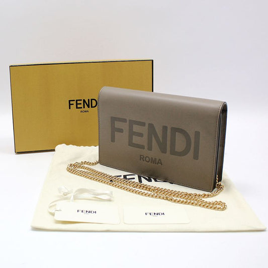 FENDI 未使用/ 8BS006 エンボスロゴ WOC ゴールド チェーン ミニ クロスバッグ 92737651
