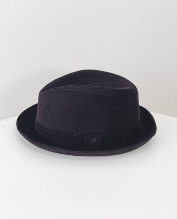 HERMES Damen Lila Corduroy Fedora 58 cm 2JHEH4219 92741720