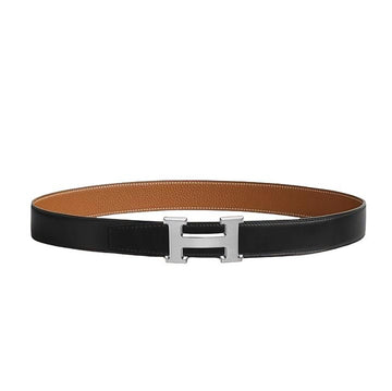 HERMES Reversibles Gurt mit H-Schnalle 32mm Schwarz Gold 90 Silber Matt Herren Leder Gurt H064544CB86 92910564 [P]