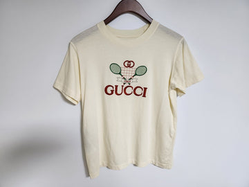Gucci Ivory Tennis Embroidered Women's T-Shirt 580762 93159327