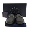 Prada 2DD159 Black Saffiano Leather Silver Lettering Men's Driving Loafers 9.5 93300747 [P]