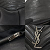 SAINT LAURENT 428056 Schwarzes Lammleder Monogram Matelassé Silberfarben College Medium 2WAY 93301536 [P]