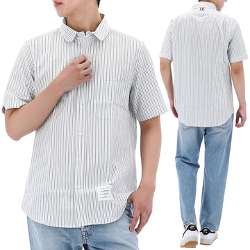 Thom Browne Stripe Oxford Short Sleeve Shirt 93374242