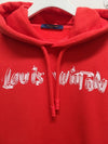 Louis Vuitton Red Lettering Logo Printed Hoodie 94113327 [P]