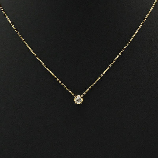 Bulgari 18K Yellow Gold 0.3 Carat 1P Diamond Corona Necklace 94541599
