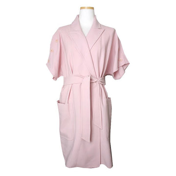 MaxMara Hand-Stitched Pale Pink Short Sleeve Belted Coat 55, 66 94580398