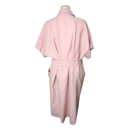 MAXMARA ハンドステッチ ペールピンク 半袖 ベルトコート 55, 66 94580398