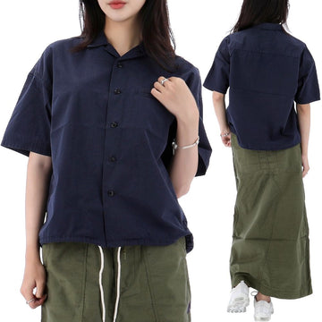 NANAMICA Open Collar Short Sleeve Shirt MARINENAVY 95476897