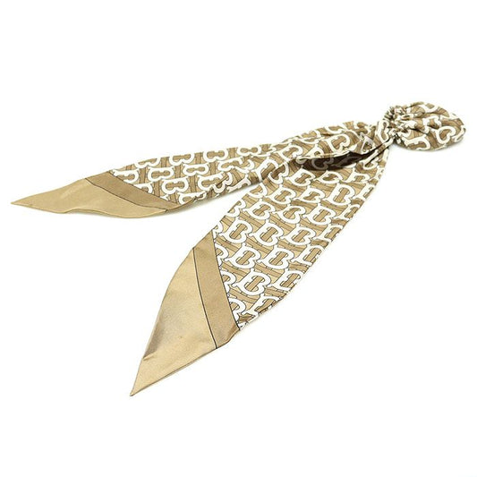 Burberry 100% Silk Pale Olive TB Monogram Print Hair Scarf 80111141 95996853
