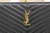 Saint Laurent Matelassé Monogram Document Holder Clutch Bag Gold Hardware 440222 96003934 [P]