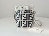 Fendi Montrezzo FF Embroidered Canvas Mini Bag White 8BS010ANY3F1LAF 96104732 [P]