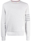 THOM BROWNE Sweatshirt mit diagonaler Armbinde / Hellgrau 96204205 [P]
