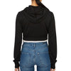 COURREGES WOMEN CROPPED HOODIE JACKET BLACK 323JVE051JS0091 96307064 [P]