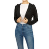 COURREGES WOMEN CROPPED HOODIE JACKET BLACK 323JVE051JS0091 96307064 [P]