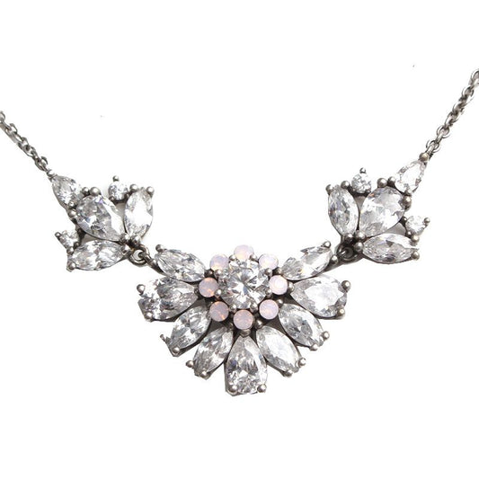 Other Brand 925 Silver Crystal Daisy Necklace 97439470