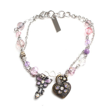 ANNA SUI Herzschloss Schlüsselanhänger Armband 12345 97442738