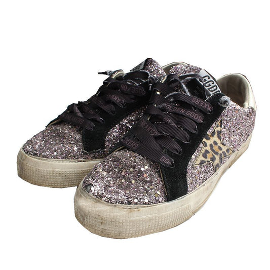 GOLDEN GOOSE レオパード スター グリッター スニーカー 37 97492885