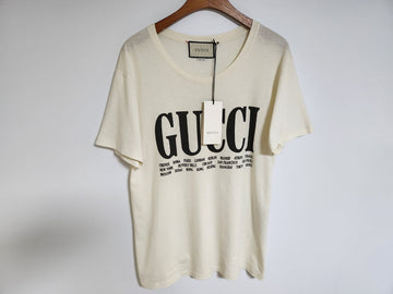 GUCCI Stadtlogo T-Shirt in Elfenbein 493117 X3M22 97508897
