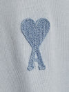 AMI Sky Blue Big Heart Embroidery Oversized T-Shirt UTS004 97523686 [P]