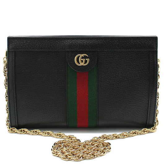 Gucci Ophidia GG Black Gold Logo Chain Shoulder Bag 503877 98054667