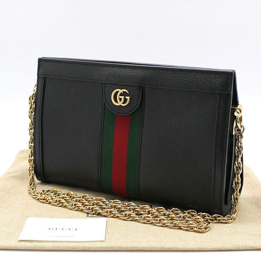 Gucci Ophidia GG Black Gold Logo Chain Shoulder Bag 503877 98054667