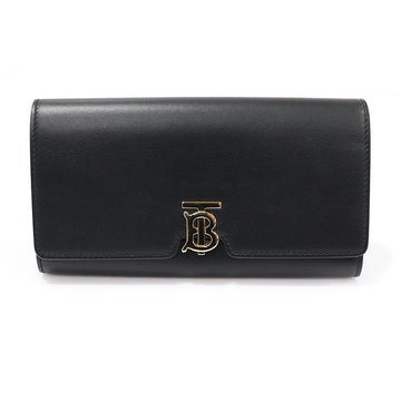 BURBERRY ブラック レザー ゴールド トーン TB コンチネンタル 長財布 80551541 98802072