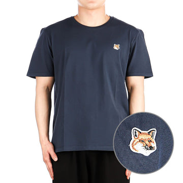 MAISON KITSUNE Herren Fox-Head Kurzarm-T-Shirt 24FW (LM00104KJ0008 INK BLUE) 98804039