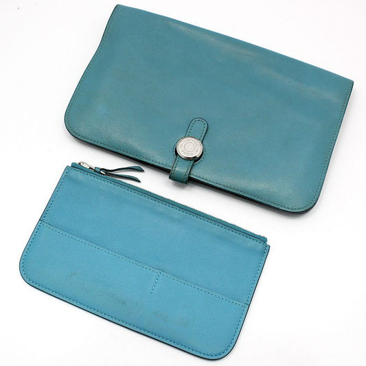 Hermes Emerald Blue Dogon Long Wallet 98879967