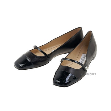 JIMMY CHOO ELISA FLAT PTZ SCHWARZ Schwarze Flachschuhe 99022417