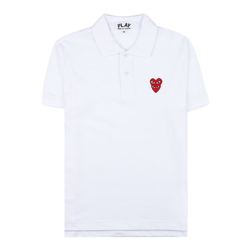 COMME DES GARCONS Männer Double Heart Wappen Polo T-Shirt 99023140