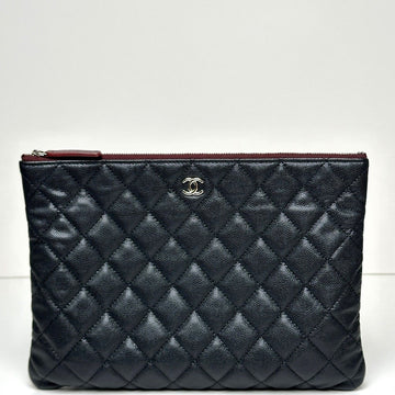 CHANEL Classic Clutch Black Caviar Silver A82545 31 Series 99082121