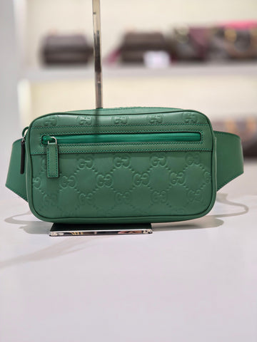 GUCCI GGラバー効果グリーンベルトバッグヒップバッグ 771422 99738093