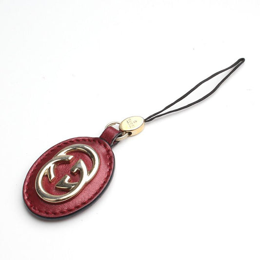 Gucci GG Logo Leather Bag Charm 100324770