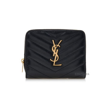 SAINT LAURENT Cassandra Quilted Round Wallet for Women 100341194 [P]