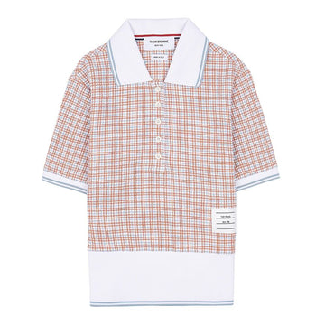 Thom Browne Women’s Tweed Shrunk Short Sleeve Polo 100342088