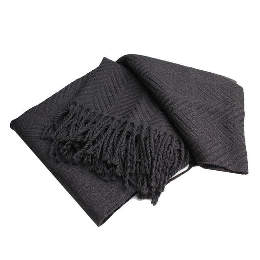 Fendi Gray FF Logo Wool Scarf 12345 100456629
