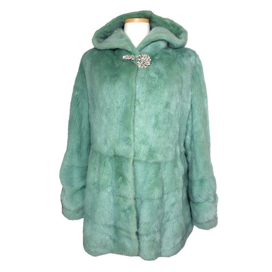 Other Brand Copenhagen Mint Mink Fur Hooded Coat 55 100461805