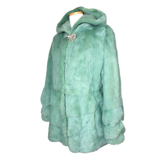Other Brand Copenhagen Mint Mink Fur Hooded Coat 55 100461805