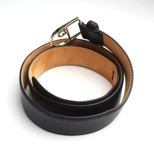 Salvatore Ferragamo Gold Gancini Buckle Black Leather Belt A01234 100559972