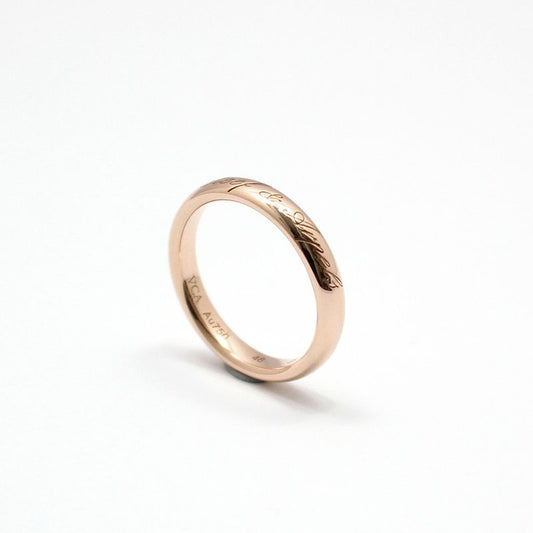 Van Cleef & Arpels VCARP5MT 18K Rose Pink Gold Signature Tandremang Wedding Ring 48 100710569