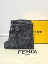 FENDI ブルー FF モノグラム トリートメント デニムパンツ 101280880 [P]