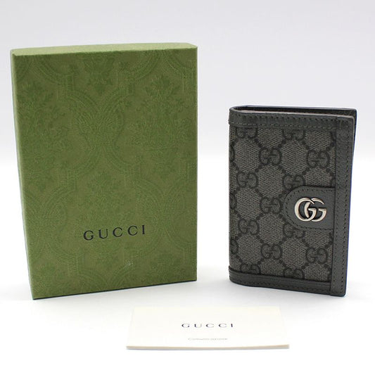 Gucci Ophidia Silver GG Grey Supreme Bi-Fold Card Case 734943 101426346
