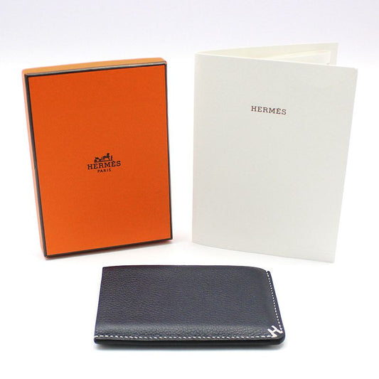 Hermes Evercolor Blue Nuit H Sellier 3CC Card Wallet 101426380