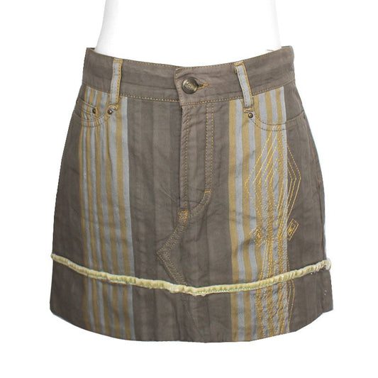 Just Cavalli Olive Green Stitch Mini Skirt 55 101456565