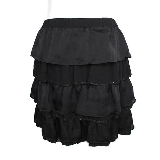 Michael Kors Black Sheer Tiered Skirt 66 101460144