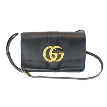 GUCCI GG ブラックレザー アリ スモールショルダーバッグ クロスバッグ 550129 101551579