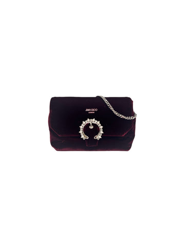 JIMMY CHOO ソフトマドレーヌベルベットミニクロスボディバッグ 17×13×6.5 101554987