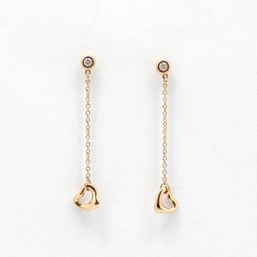 Tiffany & Co 18K Pink Rose Gold 1P Diamond By The Yard Open Heart Earrings 60149891 101555533